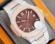 Replica Patek Philippe Nautilus Iced Out 2-Tone Rose Gold Case Watch Red Dial  (9)_th.jpg